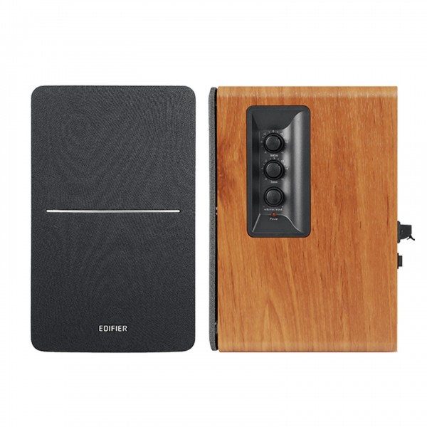 Edifier R1280DBS Active 2.0 BT Bookshelf Speakers (Pair), Brown Side View