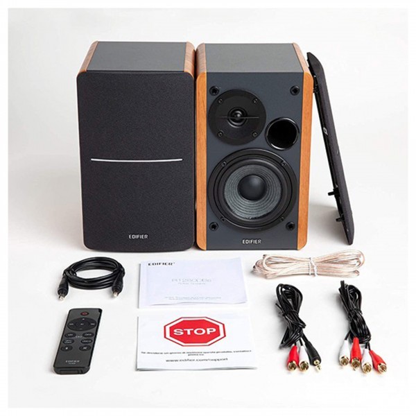 Edifier R1280DBS Active 2.0 BT Bookshelf Speakers (Pair), Brown Full View