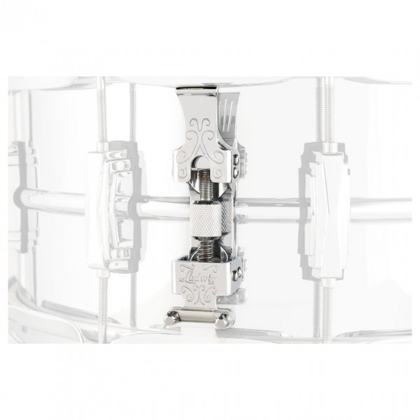 Ludwig P86C Snare Drum Strainer - Mounted, faded background
