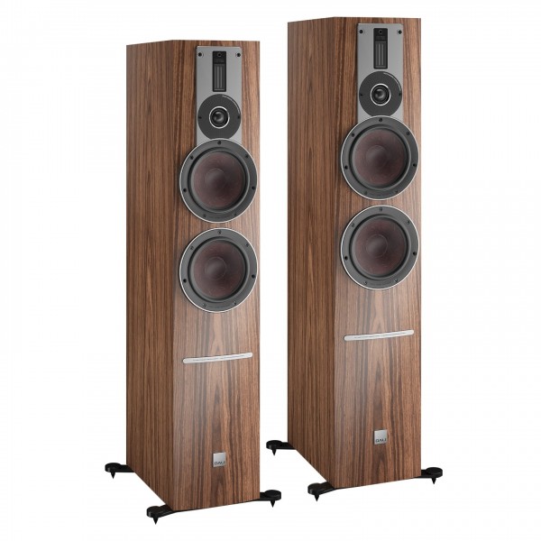 DALI Rubicon 6 C Active Floorstanding Speakers (Pair), Walnut Front View