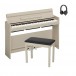 Yamaha YDP S35 Digital Piano Package, White Ash