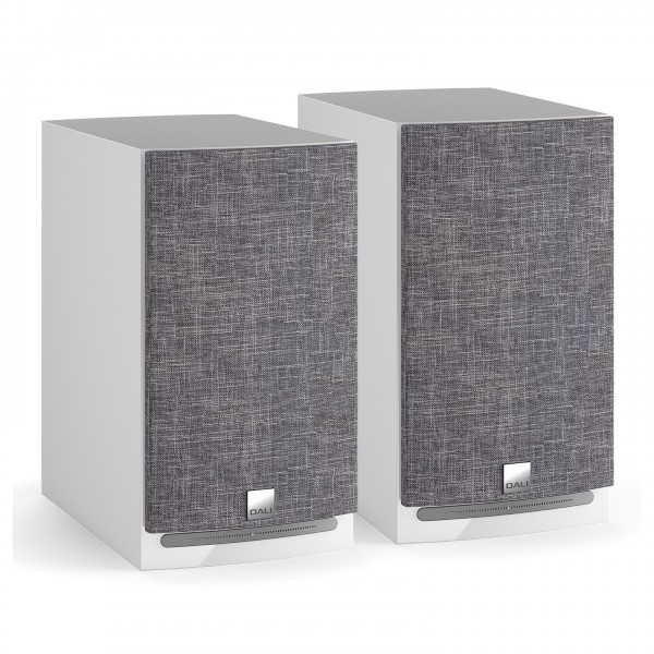 DALI Rubicon 2 C Active Bookshelf Speakers (Pair), White Grille View 