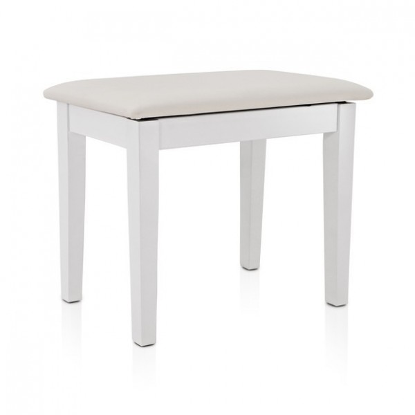 Piano Stool with Storage by Gear4music, White