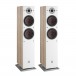 DALI OBERON 7C Active Floorstanding Speakers (Pair), Light Oak Front View