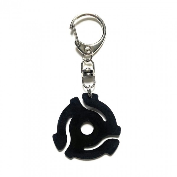 45RPM Record Adapter Key Chain, Black - Main