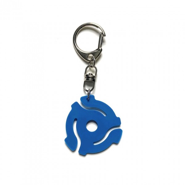 45RPM Record Adapter Key Chain, Blue - Main