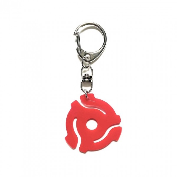 45RPM Record Adapter Key Chain, Red - Main