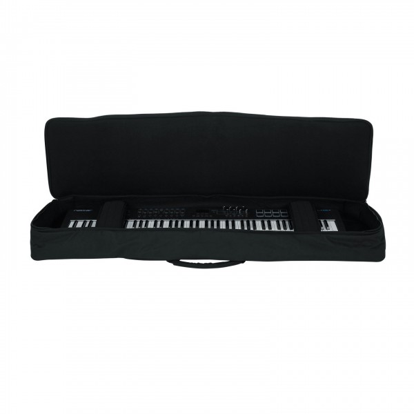 Gator GKB-88 SLXL Slim XL 88 Key Keyboard Gig Bag - Open, with Gear