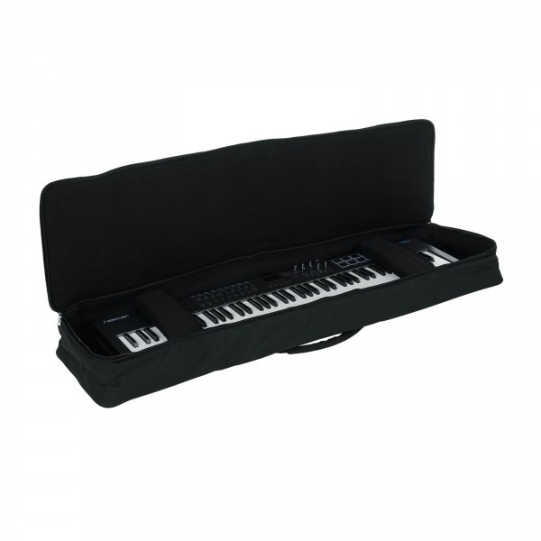 Gator GKB-88 SLXL Slim XL 88 Key Keyboard Gig Bag - Open, with Gear Left