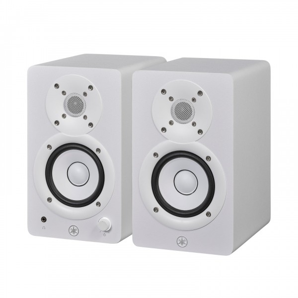 Yamaha HS3 Monitors, White (Pair) - Pair, Angled Left