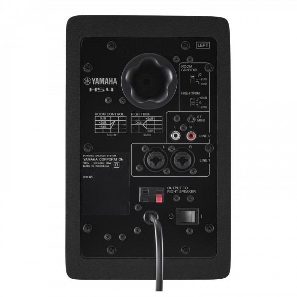 Yamaha HS4 Monitors, Black (Pair) - Left Speaker, Rear