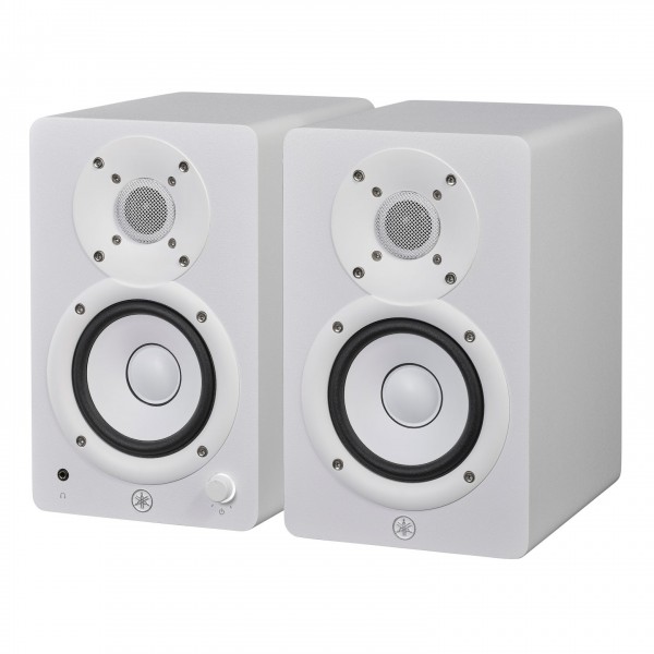 Yamaha HS4 Monitors, White (Pair) - Pair, Angled Left