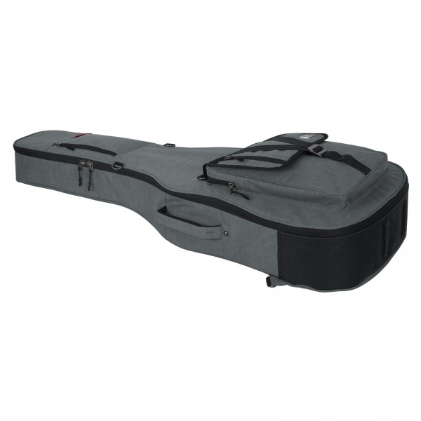 Gator GT-ACOUSTIC-GRY Transit Series Acoustic Guitar Bag, Grey - Angled Closed