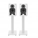 Wharfedale Diamond 9.1 Speakers with Stands, White Front View