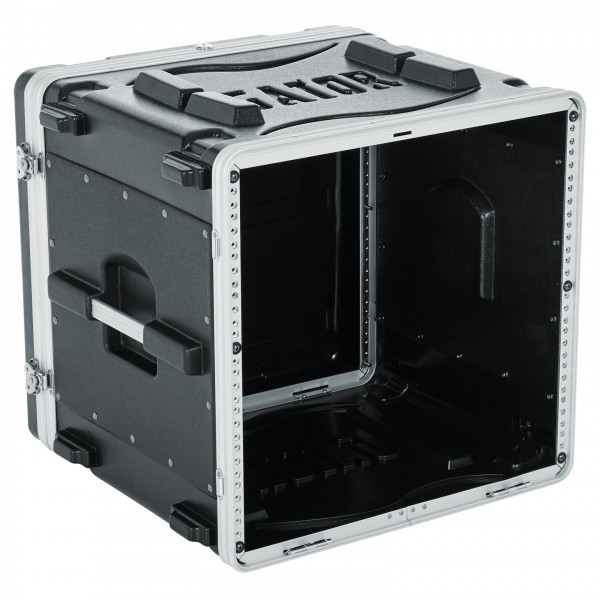 Gator GR-10L Lockable Moulded Rack Case, 10U, 19.25'' Depth - Angled Open 2