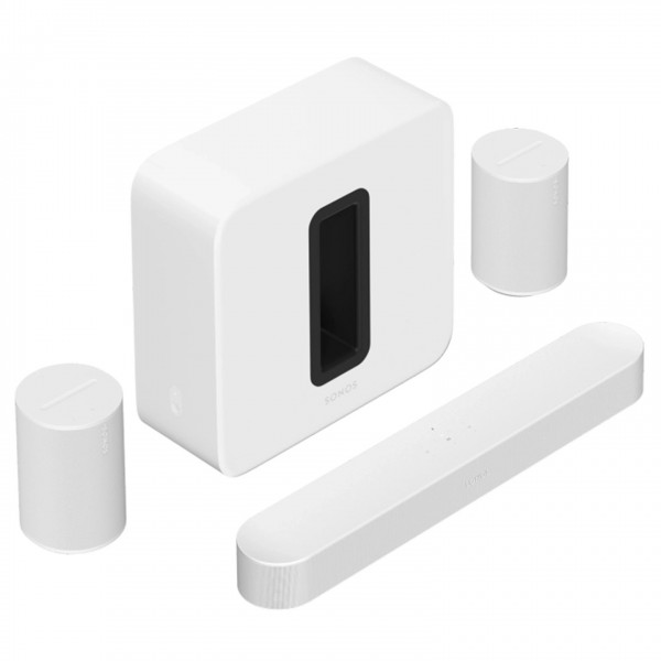 Sonos Premium Immersive Set with Beam, White Front View