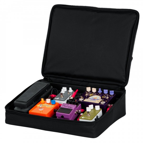 Gator GPT-BLACK Pedal Board with Tote Bag, 16.5'' x 12'' - Angled Open (Pedals Not Included)
