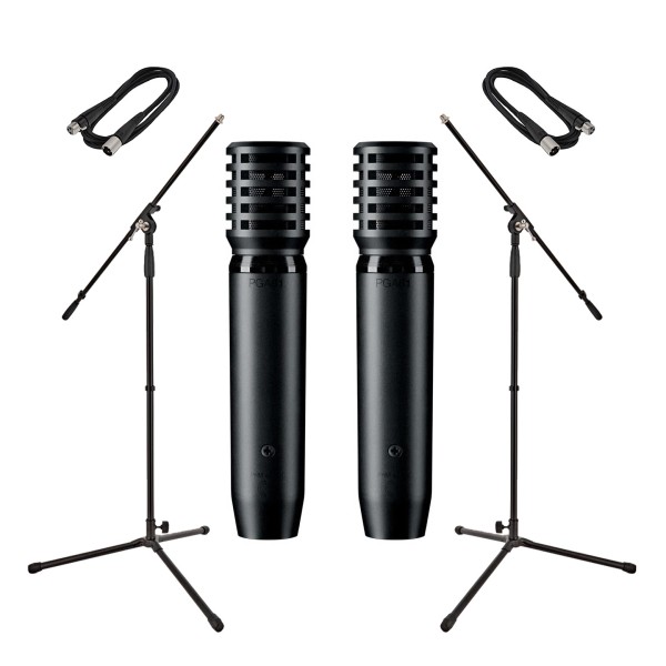 Shure PGA81 Condenser Pair with Stands and Cables - Full Bundle