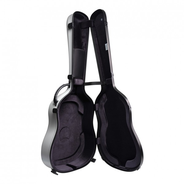 BAM 8003S Classic Dreadnought Guitar Case, Light Grey - Open