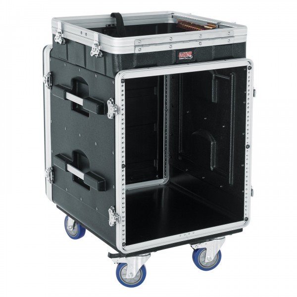 Gator GRC-10X12 PU Moulded Pop-Up Rack Case, 10U Top, 12U Side - Angled Open