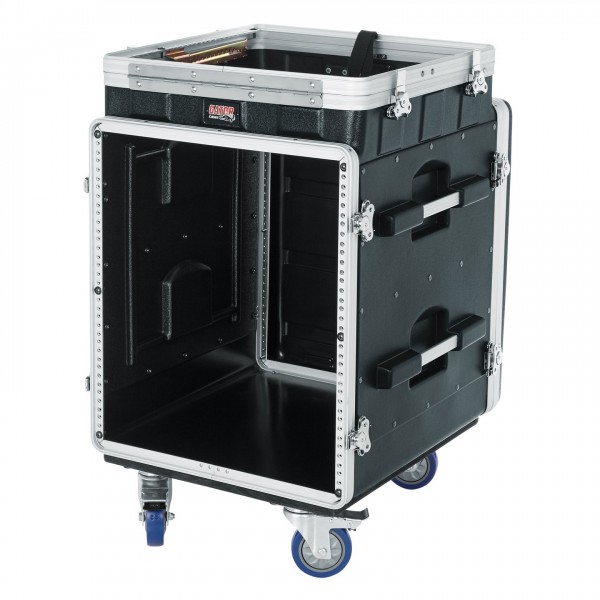 Gator GRC-10X12 PU Moulded Pop-Up Rack Case, 10U Top, 12U Side - Angled Open 2