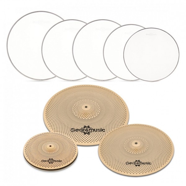Low Volume Practice Pack - 5 Piece Rock Set, Gold by Gear4music