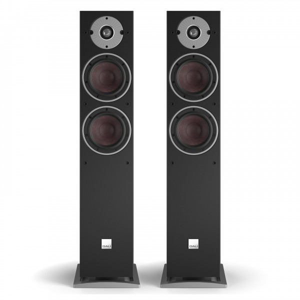 DALI OBERON 5 Floorstanding Speakers (Pair), Black Ash Front View 2