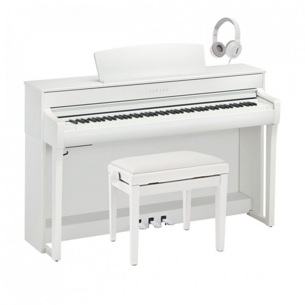 Yamaha CLP 745 Digital Piano Package, Satin White