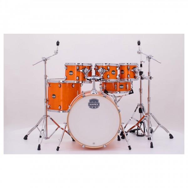 Mapex Mars Maple 22'' 6pc Rock Fusion Shell Pack, Glossy Amber