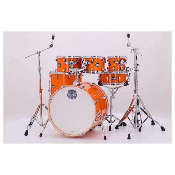 Mapex Mars Maple 22'' 6pc Rock Fusion Shell Pack, Glossy Amber