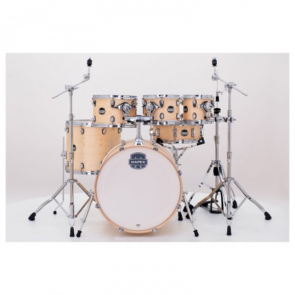 Mapex Mars Maple 22'' 6pc Rock Fusion Shell Pack, Natural Satin