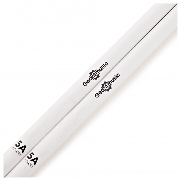 5A Hickory Drumsticks, White by Gear4music