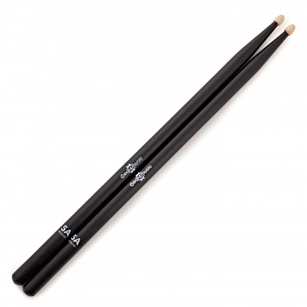 5A Hickory Drumsticks, Black by Gear4music