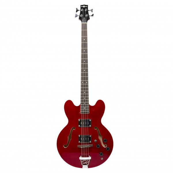 San Francisco Semi Acoustic Bass by Gear4music, Wine Red - Secondhand