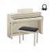 Yamaha CLP 745 Digitaal Pianopakket, White Ash