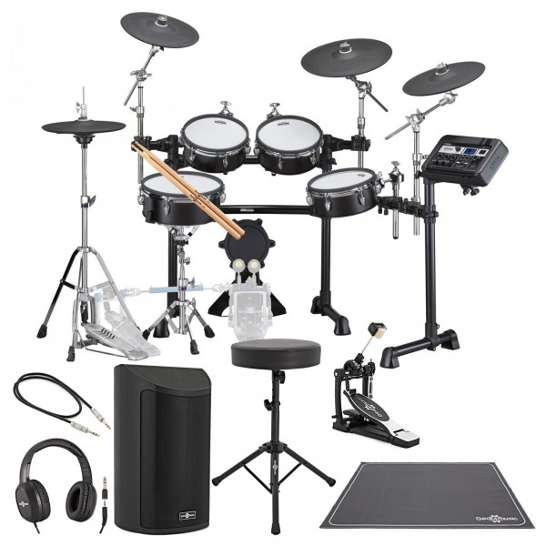 Yamaha DTX8K-M Electronic Drum Kit w/ Single Pedal Complete Bundle