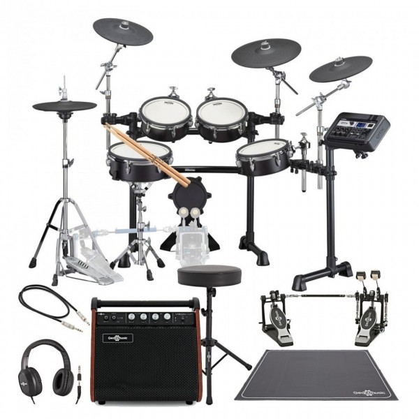 Yamaha DTX8K-X Electronic Drum Kit w/ Double Pedal Complete Bundle