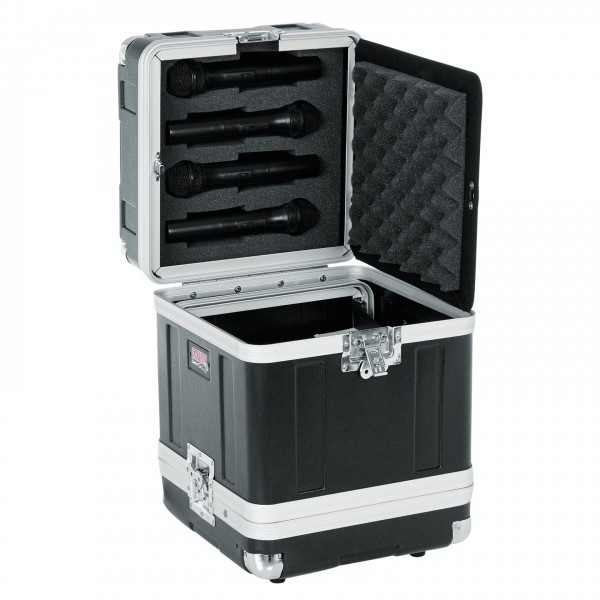 Gator GM-4WR ATA Moulded Case For 4 Wireless Mic Systems - Angled Open (Mics Not Included)