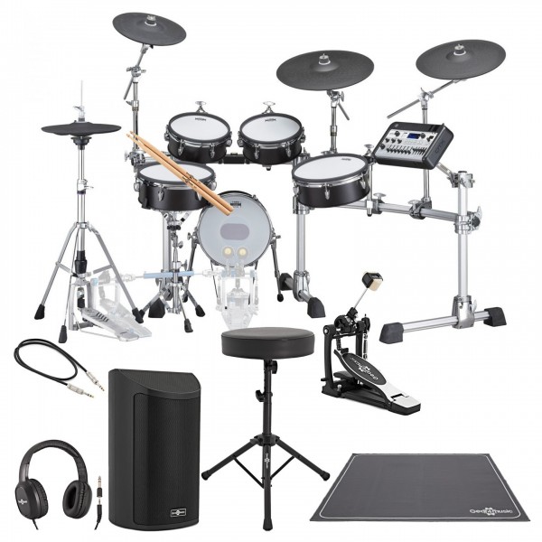 Yamaha DTX10K-M Electronic Drum Kit w/ Single Pedal Complete Bundle