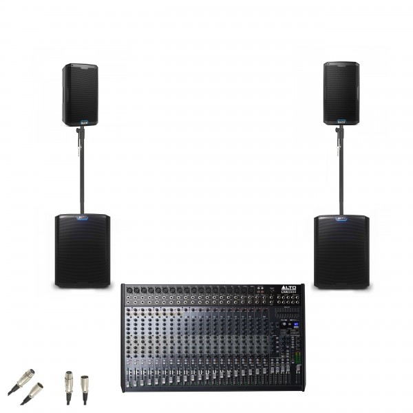 Alto Professional TS412 2500 Watt Active PA Speaker Bundle - Full Bundle