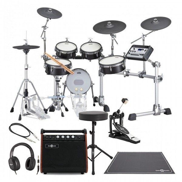 Yamaha DTX10K-X Electronic Drum Kit w/ Single Pedal Complete Bundle