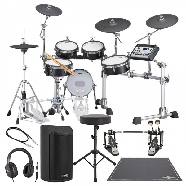 Yamaha DTX10K-X Electronic Drum Kit w/ Double Pedal Complete Bundle