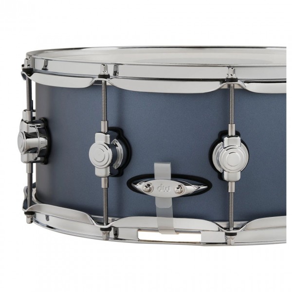 DW Design Series 14" x 6" Snare Drum, Blue Slate - Snare Strainer
