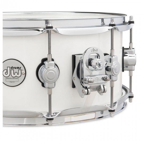 DW Design Series 14" x 6" Snare Drum, White Gloss - Throw-off
