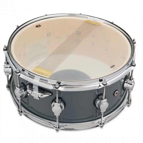 DW Design Series 14" x 6" Snare Drum, Steel Gray - Snare Side
