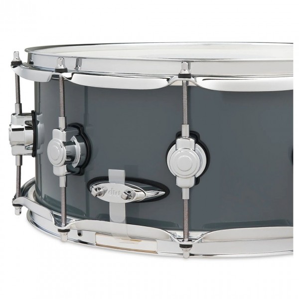 DW Design Series 14" x 6" Snare Drum, Steel Gray - Snare Strainer