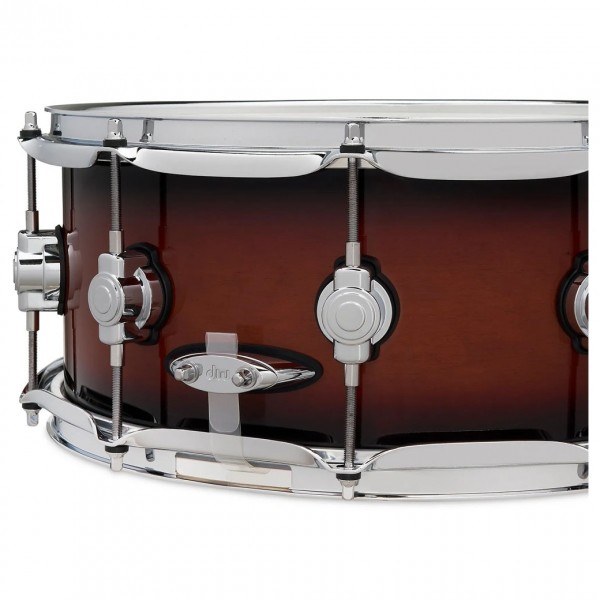 DW Design Series 14" x 6" Snare Drum, Tobacco Burst - Snare Strainer