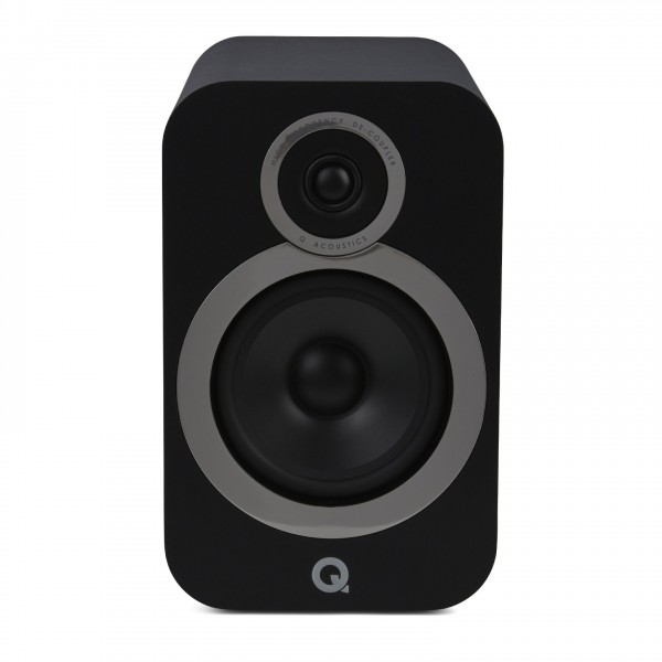 Q Acoustics Q 3030i Bookshelf Speakers (Pair), Carbon Black Front View