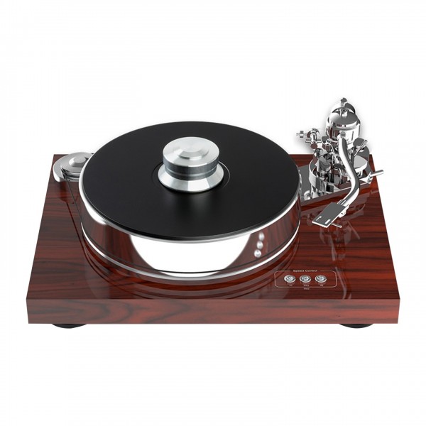 Pro-Ject Signature 10 Turntable, Mahogany Front View