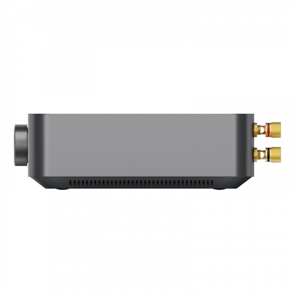 WiiM Amp Streaming Amplifier, Space Grey Side View